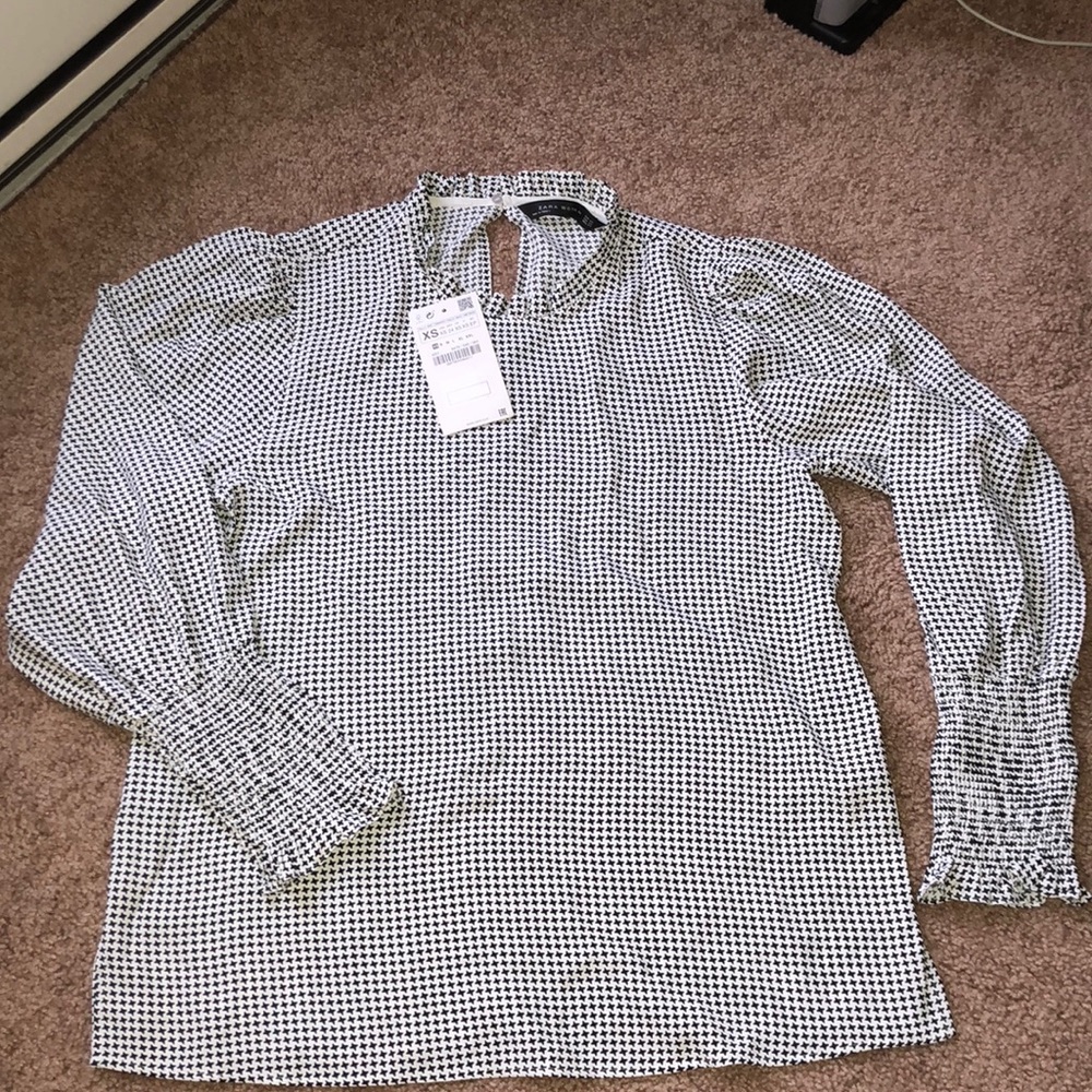 Zara Black & White Blouse